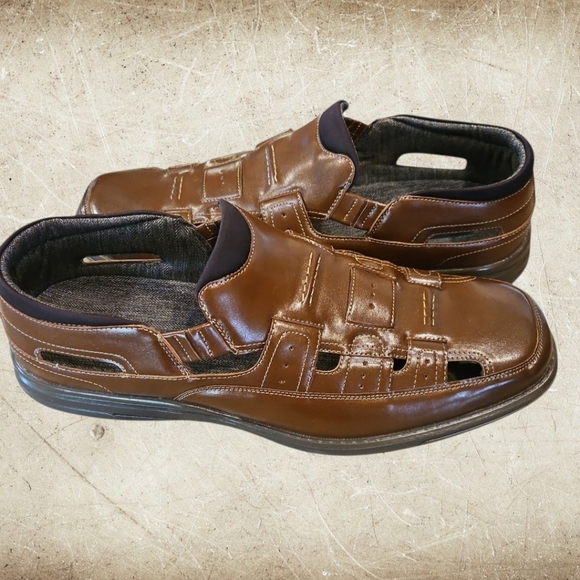 Stacy Adams NEW SZ 14 Brown Sebring Men's Closed Toe Fisherman Airy Shoe - Picture 1 of 9